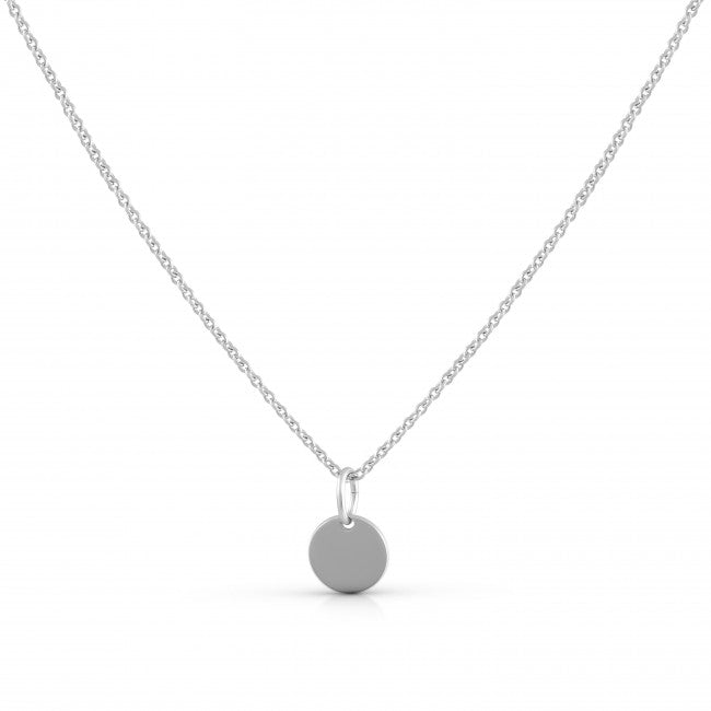 10mm Gravuranhänger mit Collier aus 925 Silber