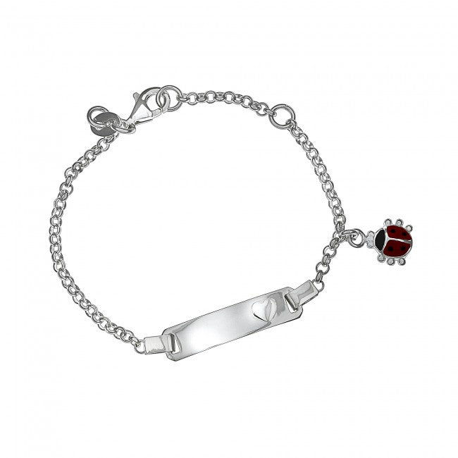 Armband mit Marienkäfer / Herz aus 925/- Silber