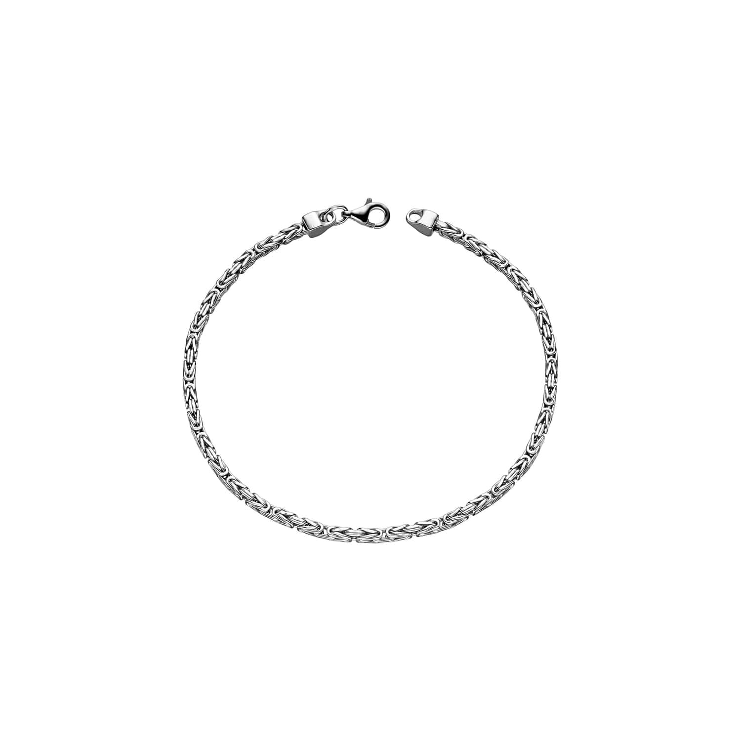 2,2mm Königskette 925 Silber Rhodiniert Armband